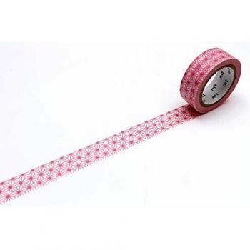 Cinta de enmascarar Washi Asanoha Momo Rosa Pastel 15 mm x 7 m