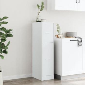 White Engineered Wood Apothecary Cabinet with 3 Drawers, 30x41x118 cm