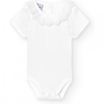 Babidu Body Bebé Cuello Volante Bolillo 1198 - Pack de 2 bodys de bebé, con cuello volante y detalle de bolillo