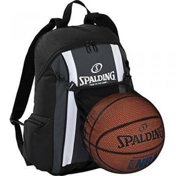 Spalding – Mochila de baloncesto antracita/negro con pelota de red