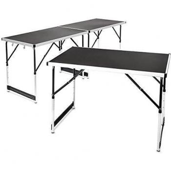 Relaxdays 10018242 - Relaxdays 10018242 - Mesa triple plegable color Negro