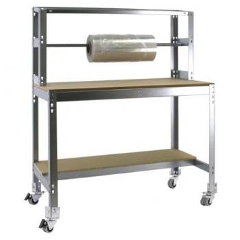 Estantería Simonwork BT4 900 Galva/Madera - Banco de trabajo con dimensiones 1445x910x760 mm, capacidad de carga de 400 kg por estante, ideal para embalaje y uso logístico