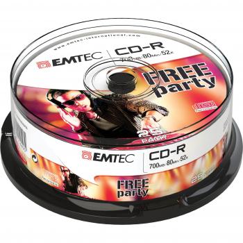 Emtec ECOC802552CB - Pack de 25 CD-R 52x, 700 MB