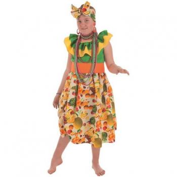 Disfraz de Cubana con Frutas para niña