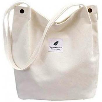 oukesin Bolso de Lona para Mujer Bolso de Hombro de Gran Capacidad Turismo Informal, Blanco