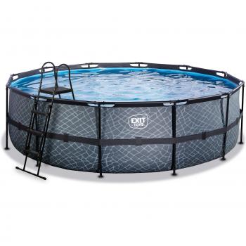 Piscina Frame EXIT Toys Ø488x122cm con filtro de cartucho 12v - Gris