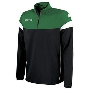 Kappa NOVARE Sweat Sudadera de Entrenamiento, Hombre, Negro/Verde/Blanco, 2XL