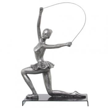 Figura Decorativa Gimnasta Plateado Plástico 13 x 19 x 27 cm