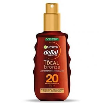 Garnier Delial Aceite Protector Bronceador SPF 20 para un Bronceado Optimo, Acabado Satinado, Resistente al Agua, No Pegajoso 150ml
