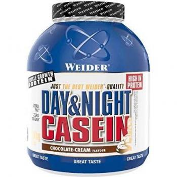 Weider Day & Night Casein Chocolate 1,8 kg. Fórmula protéica a base de puro caseinato cálcico. Efecto saciante