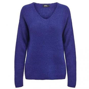 Only Camilla Women's V-Neck Sweater in Blue Melange