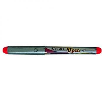 Pilot – Lote de 6 plumas desechables V-Pen Silver punta mediana roja