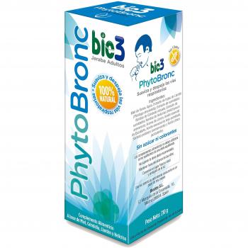 Bio3 Phytobronc - Jarabe Balsámico Adultos Natural - Suaviza y despeja las vías respiratorias - Sin Azúcar - con MIEL - 100% NATURAL - 210gr