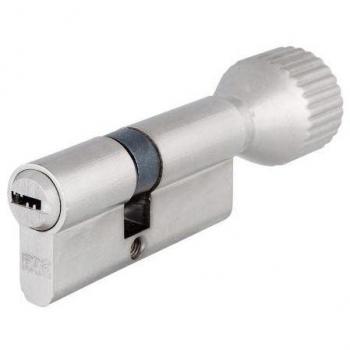 Cilindro de Seguridad FAC 23608 con Pomo y Llave, 75 mm Niquelado Satinado, 45x30