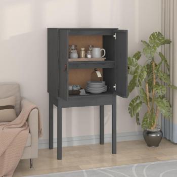 Aparador alto de madera maciza de pino gris 60x40x120 cm