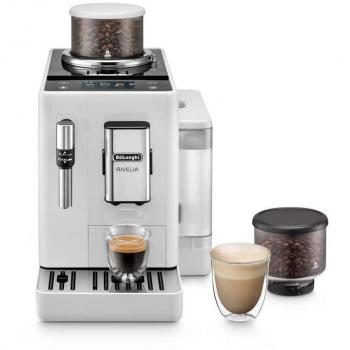 Cafetera superautomática De'Longhi Rivelia EXAM440.35.W con molinillo integrado y espumador de leche