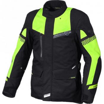 Macna Chaqueta de Moto Aspire Negra y Amarilla, chaqueta textil impermeable para motocicletas