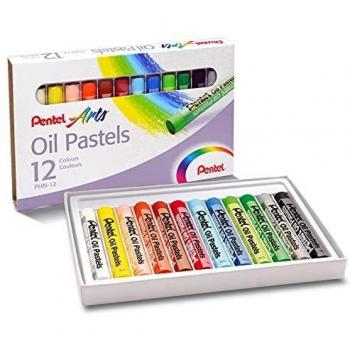 Pentel PHN-12 - Caja de 12 pasteles de aceite, colores surtidos