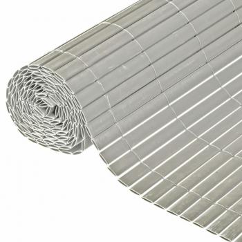 Nature Valla Cañizo de Ocultación Jardín Doble Cara PVC Gris 1,5x3 m