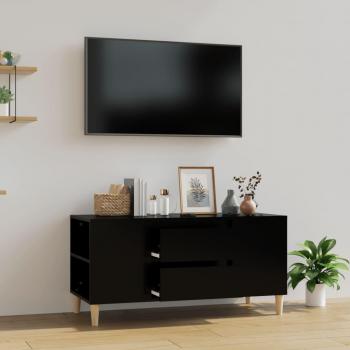 Mueble para TV vidaXL de madera contrachapada negro, dimensiones 102x44,5x50 cm, ideal para salón y entretenimiento