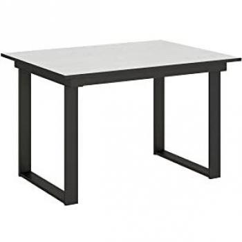 Mesa extensible Bandos 90x120/180 cm Fresno Blanco con Estructura Anthracita