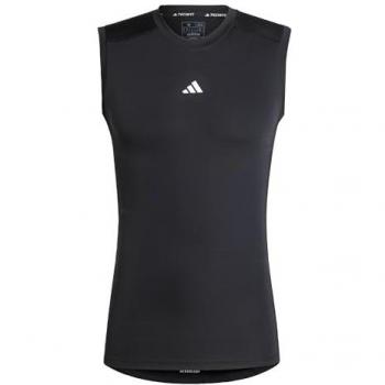Camiseta sin Mangas de Compresión para Entrenamiento Adidas Techfit Negro XL Hombre