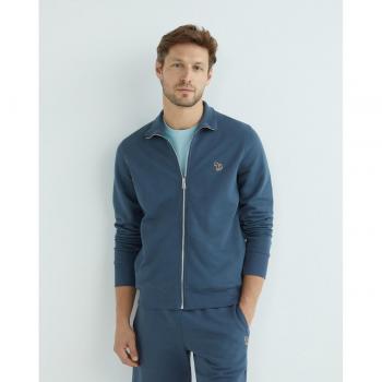 Paul Smith Zebra Logo Organic Cotton Zip Sweatshirt - Indigo - M2R-136 - INDIGO - male - Size: L