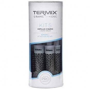 Pack Termix Ceramic round Hairbrush- Brushes that combines the latest ceramic and ionic technology preventing hair damage- it includes 5 diametres Ø 17, 23, 28 , 32 , 43 mm
