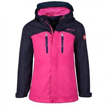 Chaqueta Funcional Nusfjord para Niñas Trollkids - Rosa y Azul Marino, Talla 164 cm