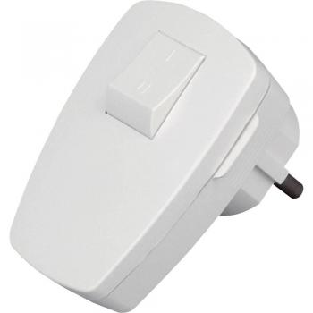 Kopp Safety L-Shaped Schuko Plug with Switch, 230V, White, IP20
