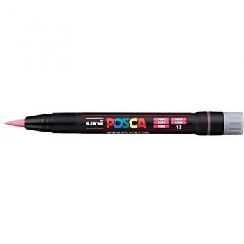 Marcador Posca PCF-350 rosa - marcador de pintura - punta acrílica estilo pincel - base al agua - no permanente - resistente a la luz - inodoro