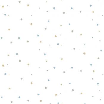 Noordwand Papel Pintado Mural Decorativo Interior Mondo Baby Little Stars en colores Azul, Blanco y Púrpura