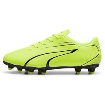 Botas de fútbol PUMA Vitoria FG/AG Jr para niños, color Electric Lime y Negro, talla 29 EU