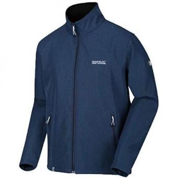Regatta Cera IV-Chaqueta Softshell, Tejido Elástico Y Resistente Al Viento con Cremallera Integral Soft Shell, Hombre, Dark Denim Marl, XXL
