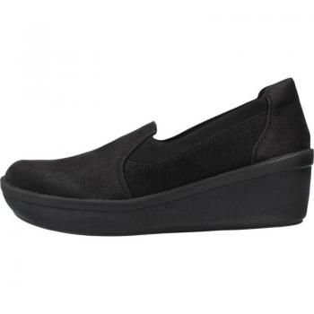 Mocasines de Mujer Clarks Step Rose Moon Black, color negro, modelo con plantilla acolchada, suela de goma antideslizante, diseño elegante y cómodo, disponible en talla EU 39.5