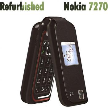Teléfono Móvil Nokia 7270 Flip GSM 2G Refurbished Desbloqueado Original con Batería y Cargador Negro - 90% Nuevo
