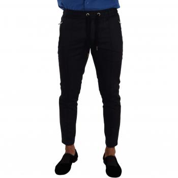 Dolce & Gabbana Blue Cotton Stretch Jogging Trouser Pants - IT44 | XS, Slim-fit Trousers, male