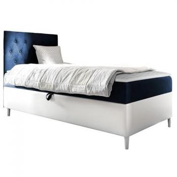 Cama Continental Baltimore 171 con Somier, Cuero Ecológico, Individual, 80x200 cm, Acolchado y Cajón de Almacenamiento