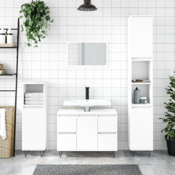 Mueble de baño blanco 80x33x60 cm madera multicapa