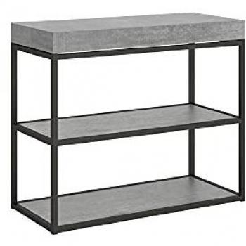 Consola extensible 90x40/300 cm Plano Cemento con Estructura Antracita