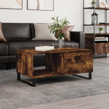 Mesa de centro Smoke Oak 90x50x40cm en madera contrachapada roble ahumado marrón