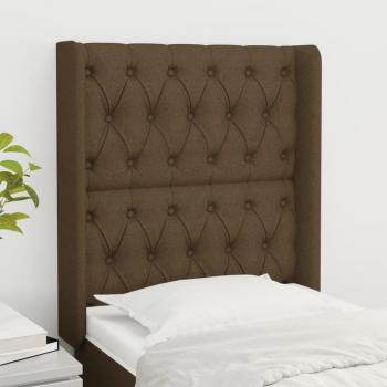 Cabecero Oreja Marrón Oscuro 83x16x118/128 cm Tejido vidaXL