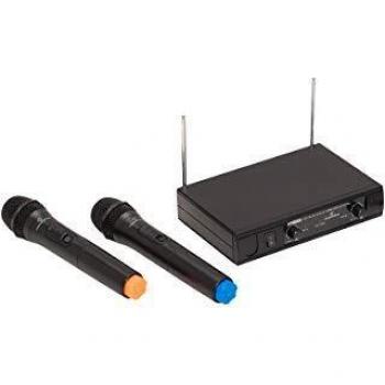 Micrófono Inalámbrico Doble VHF Plug and Play SOUNDSATION WF-V21HHA con 2 Micrófonos de Mano (213.0 MHz - 215.5 MHz)