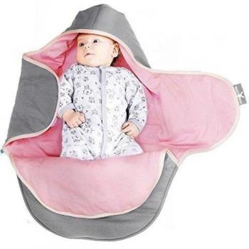 Wallaboo Coco 0214.4615 - Manta para bebé, muy práctica y ultra suave, 90 x 70 cm, bebé recién nacido hasta 10 meses, colores gris y rosa