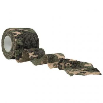 Cinta Adhesiva de Tela Camuflaje Woodland 5 cm x 4,5 m Parabellum MIL-TEC