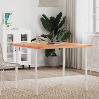 Mesa cuadrada de madera maciza de haya 90x90x2,5 cm Marrón