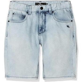 Rip Curl 5 Pockets Denim Walkshort - Bermuda para niño, color gris, talla 12