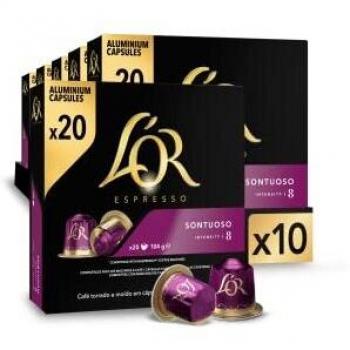 L'OR Espresso Cápsulas de Café Sontuoso | Intensidad 8 | 200 Cápsulas Compatibles Nespresso (R