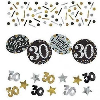 Confeti para celebración de cumpleaños de 30, Amscan 360187 34 g, color dorado