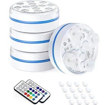 SUPCHON Luces Led Piscina Sumergibles RGB16 Colors LED Piscina RGB Con Control Remoto Luces para Flotante Piletas para Acuario,Estanque,Bodas,Fiesta Jardín,base de florero, Jacuzzi Exterior
